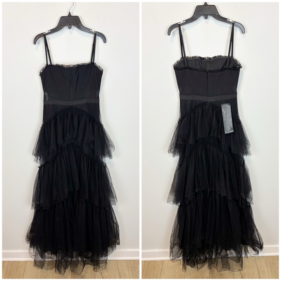 BCBGMAXAZRIA Corset Tulle Gown in Black Size 2 - Picture 2 of 12